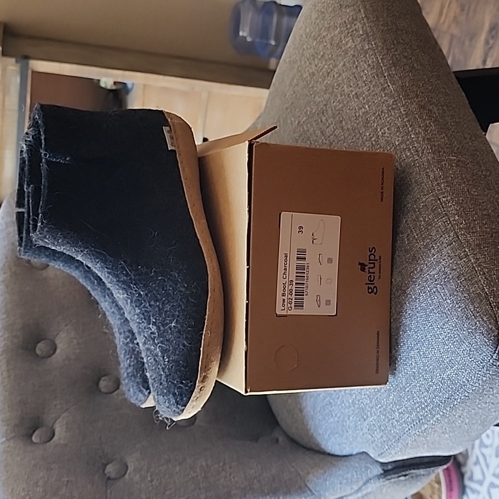Glerups charcoal low boot size 39